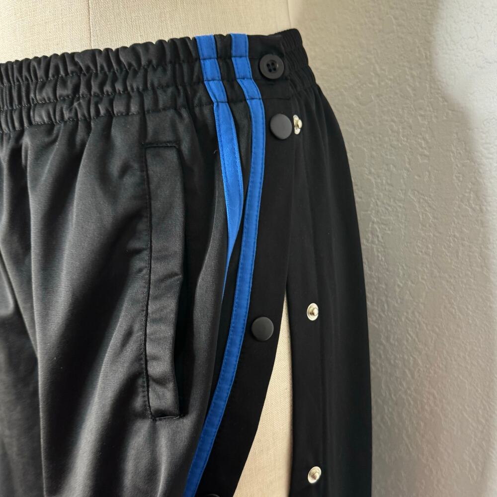 Vintage 90s Y2K Brake Tear Away Track Pants Side Stripe Blue Black Size Large - Picture 3 of 6